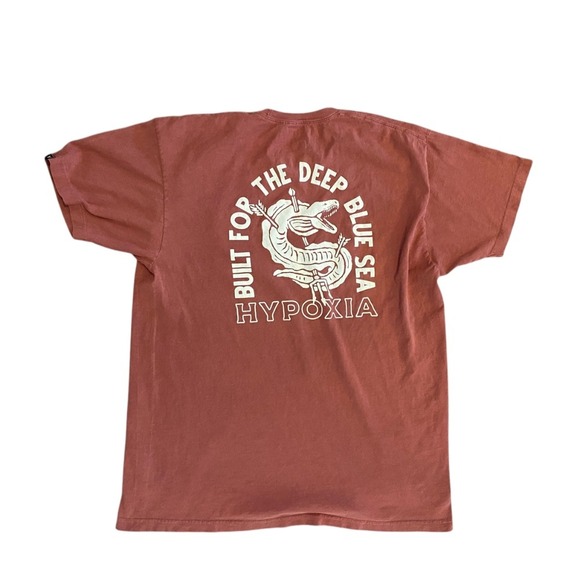 Hypoxia Anguila Pigment T-Shirt Men's Maroon Red XL Spearfishing Cotton Tee - Picture 9 of 13